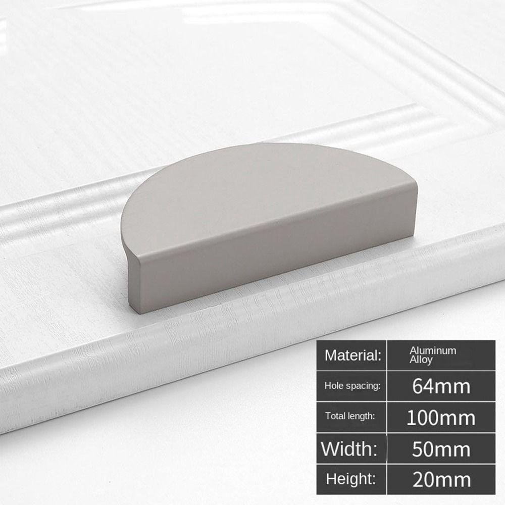 Aluminum Alloy Cabinet Door Knobs Semicircle Drawer Pull Handles New Half Moon Handle Wardrobe