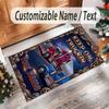 Truck Theme Crystal Velvet Floor Rug Personalized Custom Name Text Warm Carpet Home Decoration