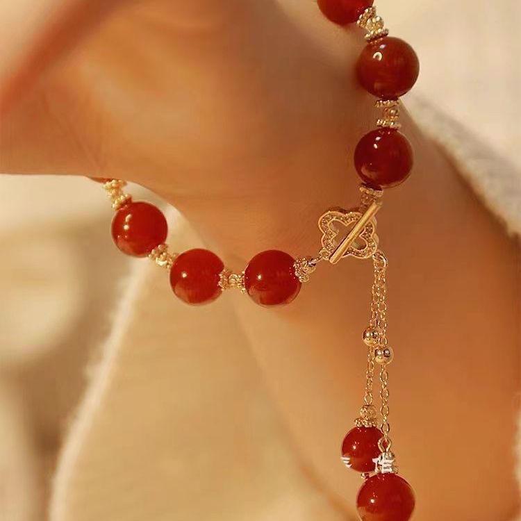 Очаровательный браслет с розовыми кристаллами и цветочным узором - Мечтательный подарок в придворном стиле для девушки