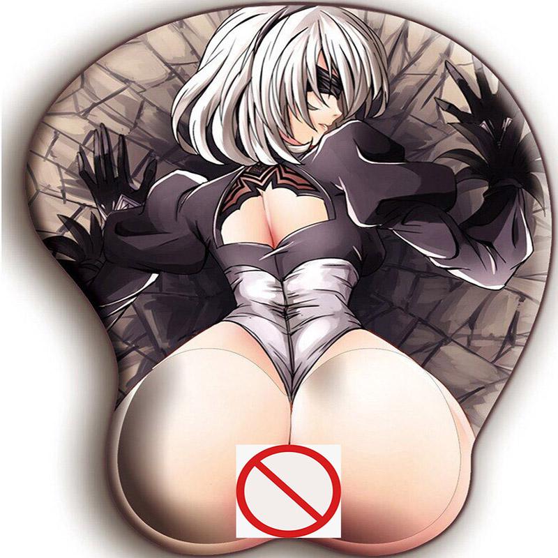 Нескользящий 3D милый коврик для мыши аниме сексуальная девушка Nier 2B 3D набедренные мягкие коврики для мыши с подставкой для запястий игровой коврик для мыши для LOLCSGO 26*22