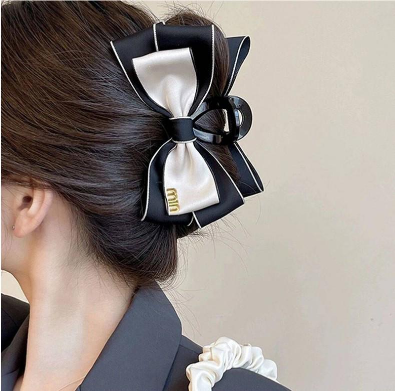 Высококачественная заколка для волос в стиле бант из жатого хлопка для женщин