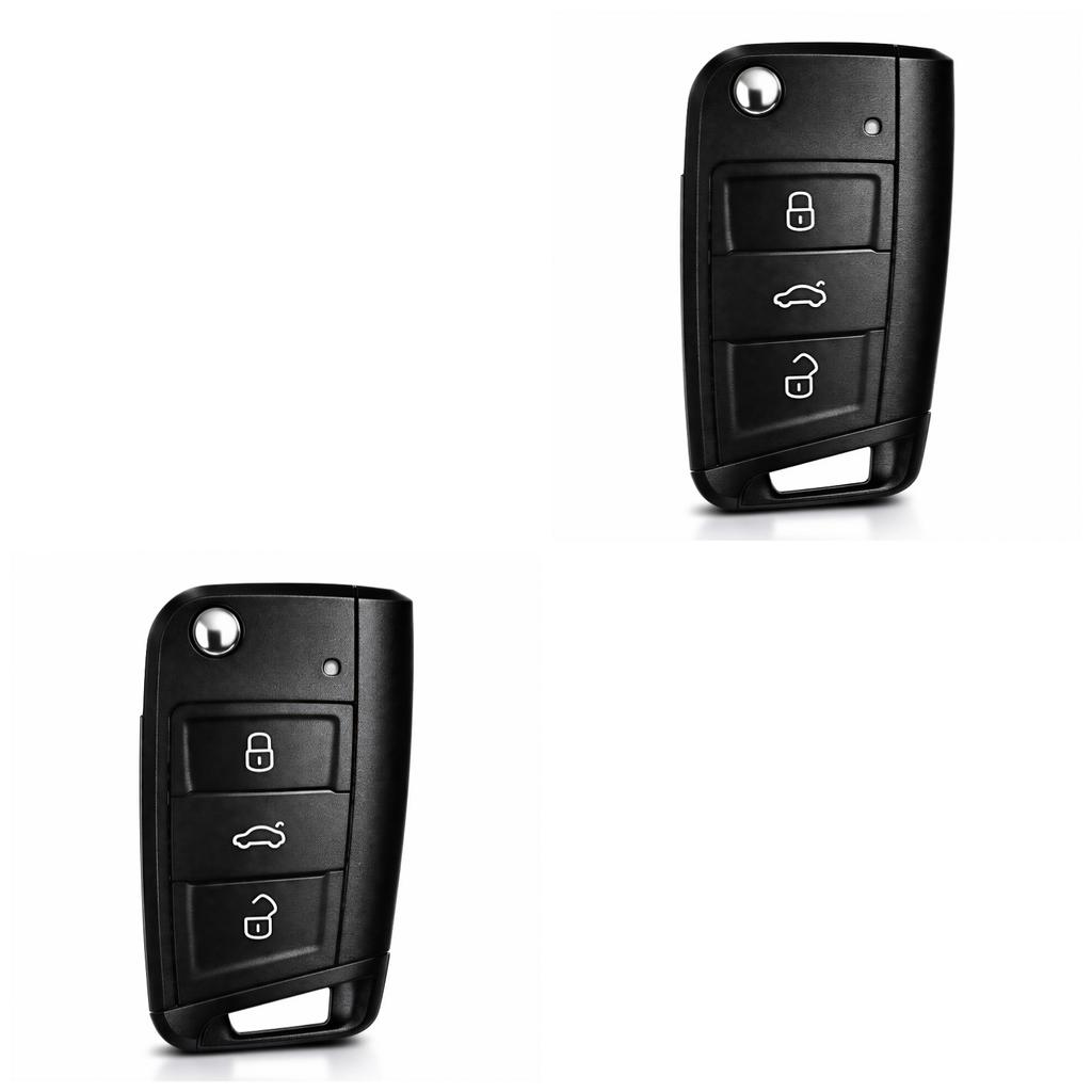 for VW Skoda SEAT Replacement Car Key Shell 3 Button with HU66 Blade Uncut Flip Key Case No Electronics