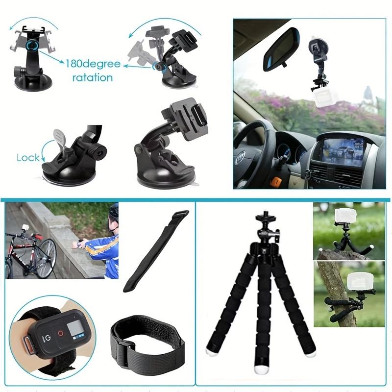 Набор аксессуаров 50-в-1 для спортивной камеры GoPro Hero 11/10/9 – Подходит для DJI Osmo, Insta360 и других экшн-камер