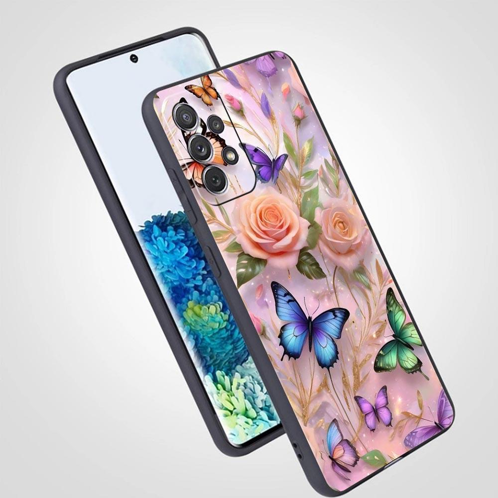 Чехол для телефона с дизайном бабочки для Samsung Galaxy A55 A35 A15 A14 A13 A25 A54 A51 A71 A72 A73 A32 A52 A41 5G Мягкий ТПУ чехол Fundas