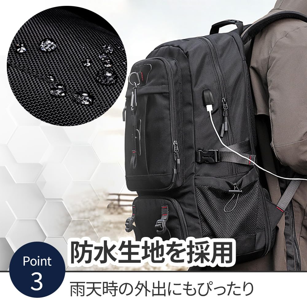 Eight Shop Ya Рюкзак большой емкости для путешествий на открытом воздухе Прочный отсек для обуви USB-порт Ручная кладь