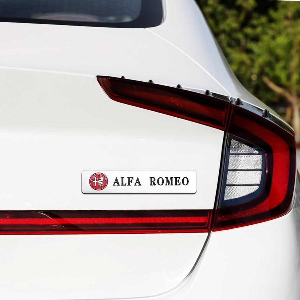 2PCS Aluminum Sticker Durable Waterproof Decoration For Alfa Romeo 159 147 156 164 166 Stelvio Giulietta MiTo Sportiva Giulia GT pgi231