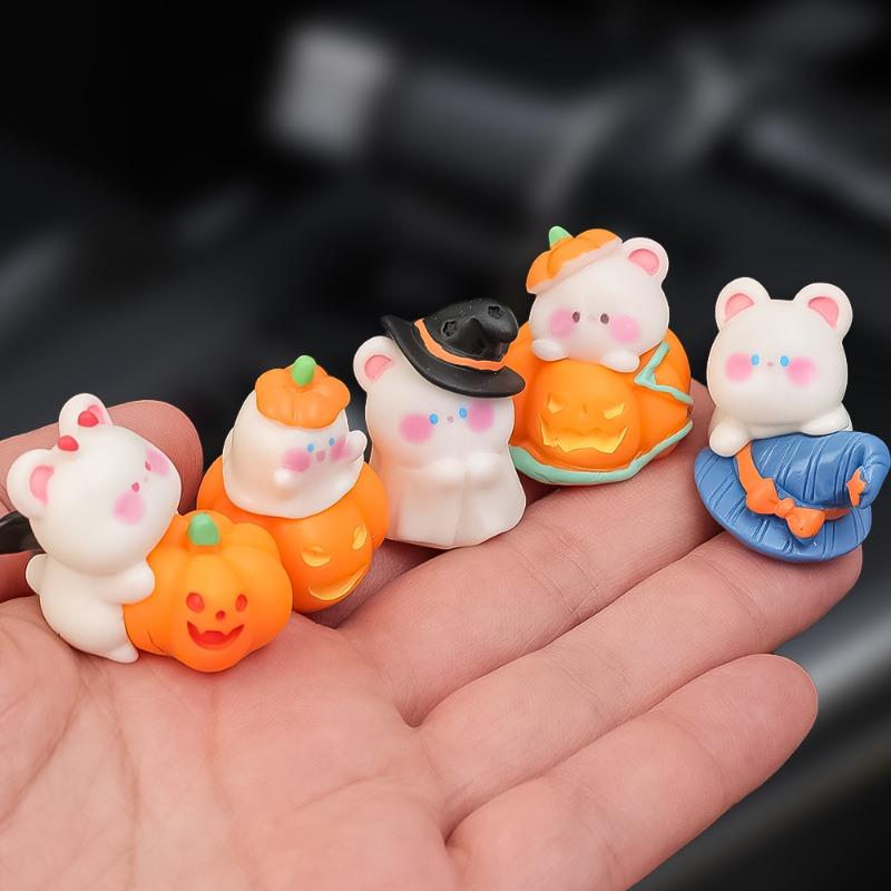 Новые украшения для автомобиля, креативные украшения на Хэллоуин, тыква, медведь, кукла, центральная консоль, украшение приборной панели автомобиля, аксессуары ручной работы