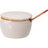 Nishikai Pottery Hasami Ware Chojuro Kiln Seasoning Container, Approx. 5cm, with Bamboo Spoon, White Glaze