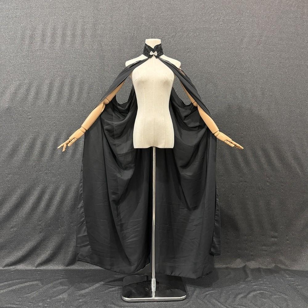 Goth Hallowmas Cloak Chiffon Neck Cape Shawl Casual Light Coat Robe Party