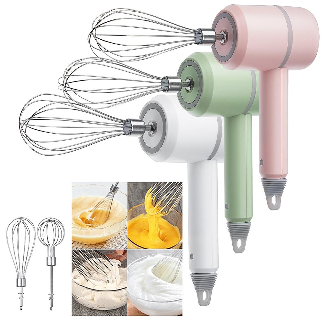 20W Electric Hand Baking Mixer Wireless Stainless Steel Egg Beater Mini Electric Whisk Mixer Household Handheld Whisk Stand Cake