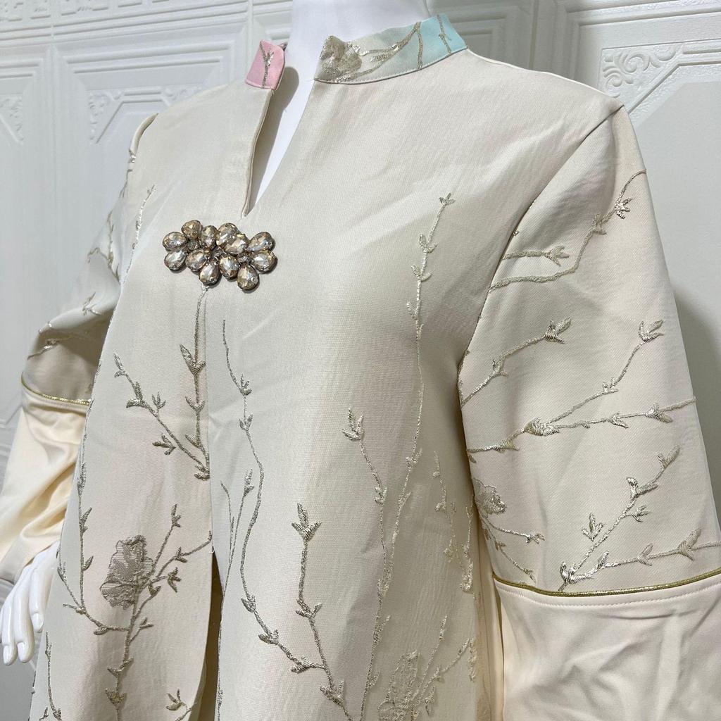 Дубайская арабская мода: Высококачественный вышитый градиентный жаккардовый длинный халат