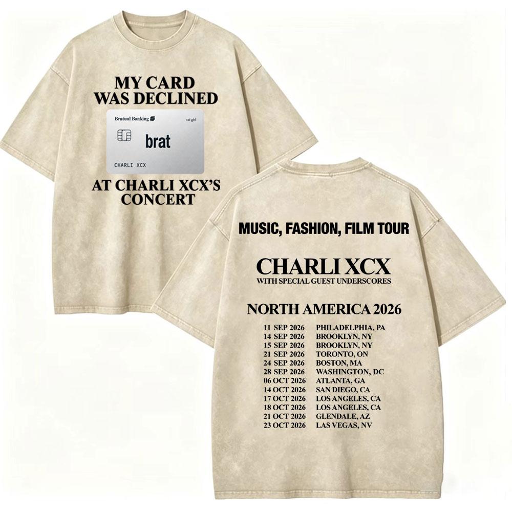Vintage Washed Singer Charli Xcx Album Graphic T Shirts Music Fashion Film Tour 2026 T-shirt Men Women Casual Summer T-shirts