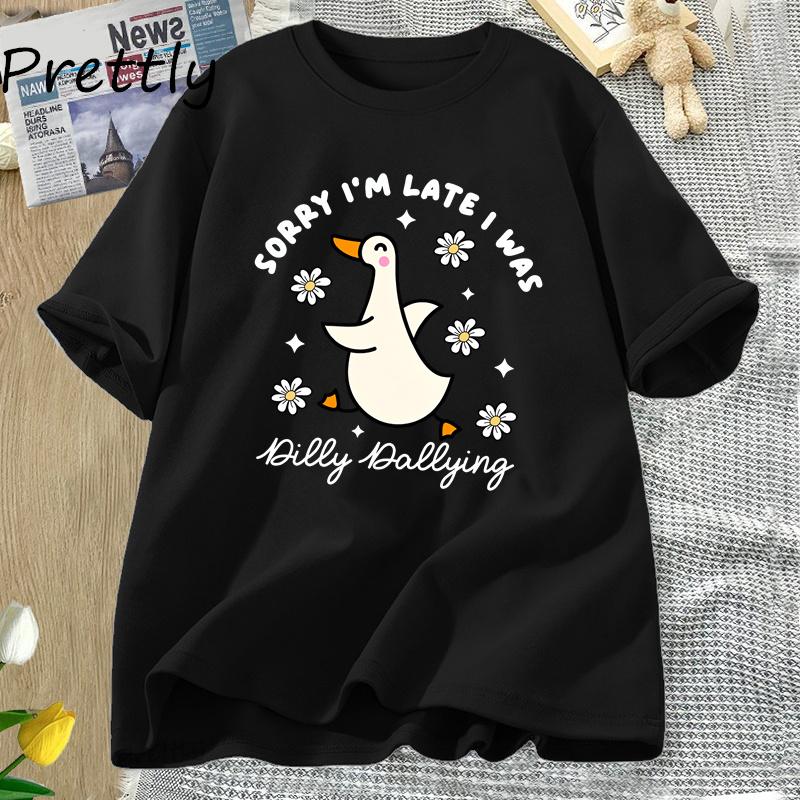 Kids T Shirt Funny Goose T-Shirt Graphic Tee Animal Humor Cute Goose Tee Girl Baby 2-14Y Clothing