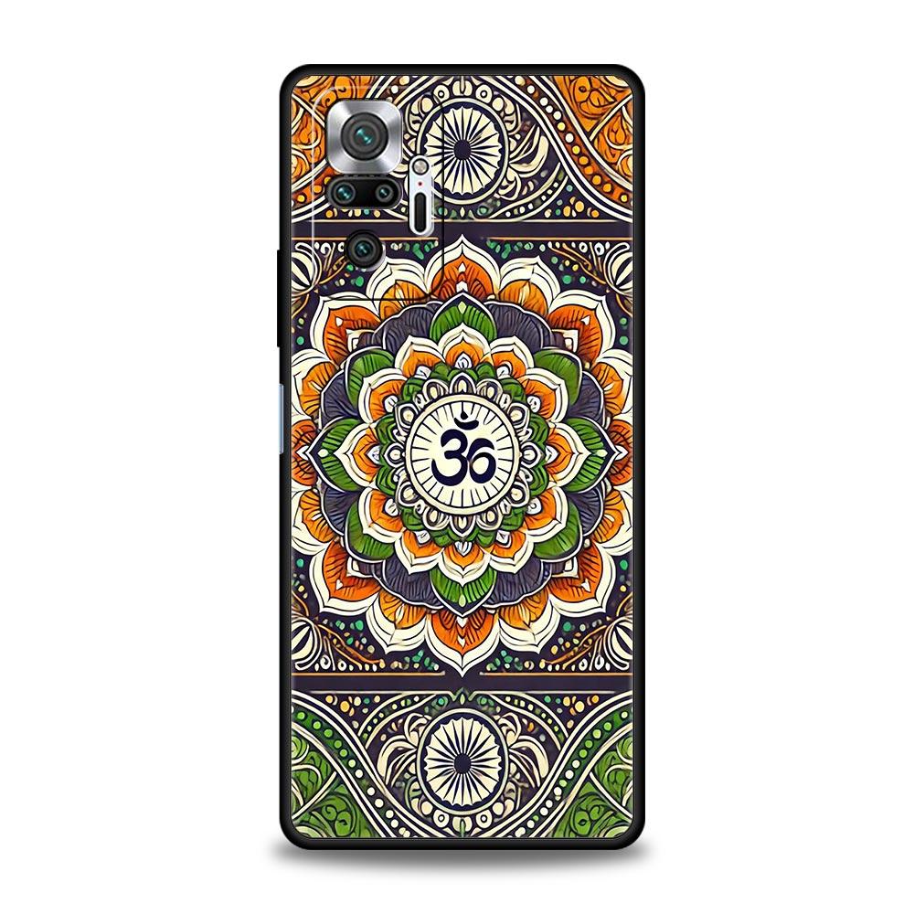 Indian Pattern Mandala Phone Case Cover for Redmi 14C 10C Note 15 14 13 12 10 11 K40 Pro Plus 5G Soft TPU Shockproof Shell Capas