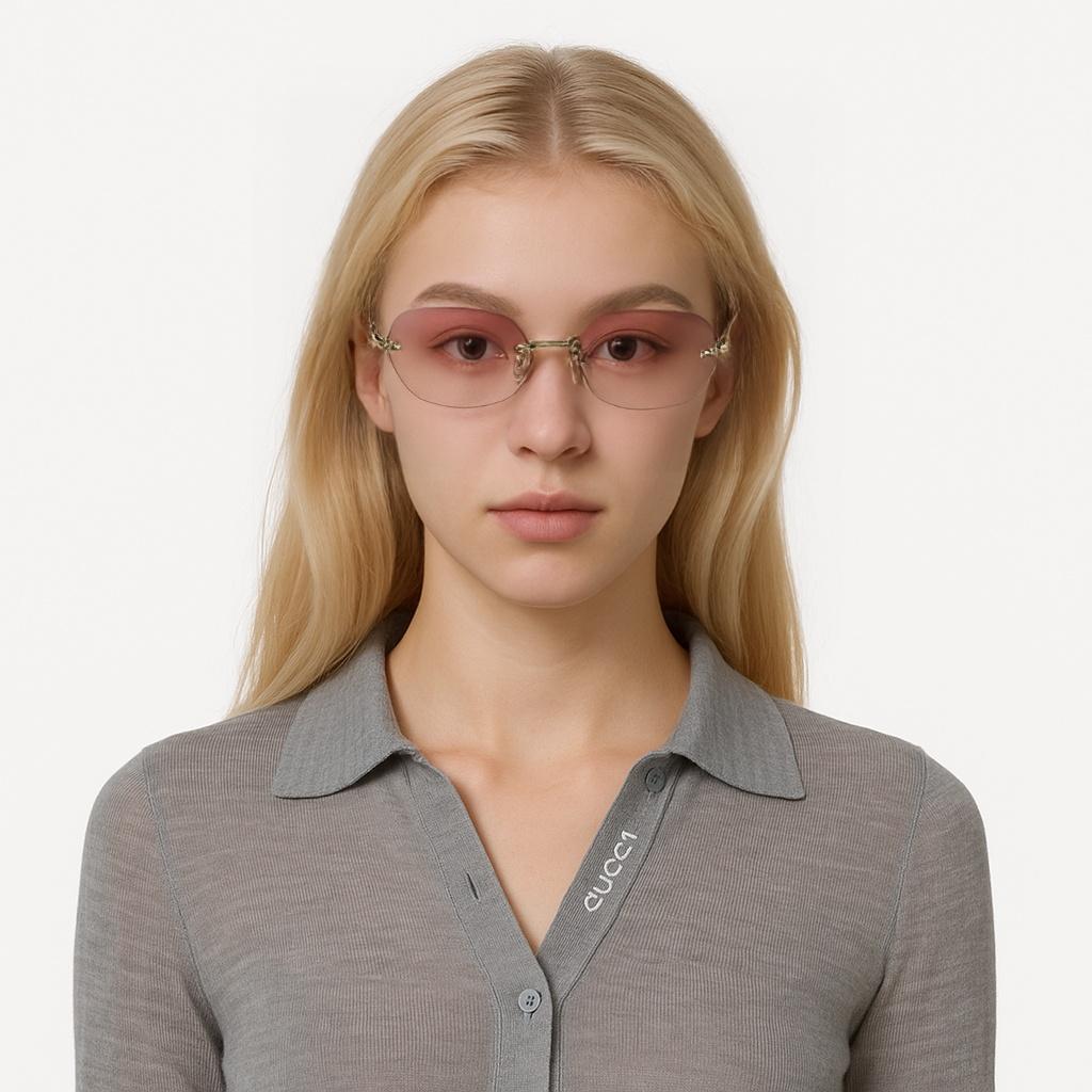 Miu Miu Gradient Design Oval Sunglasses Unisex sunglasses Gold SMUA54_EZVN_FE70O_C_051