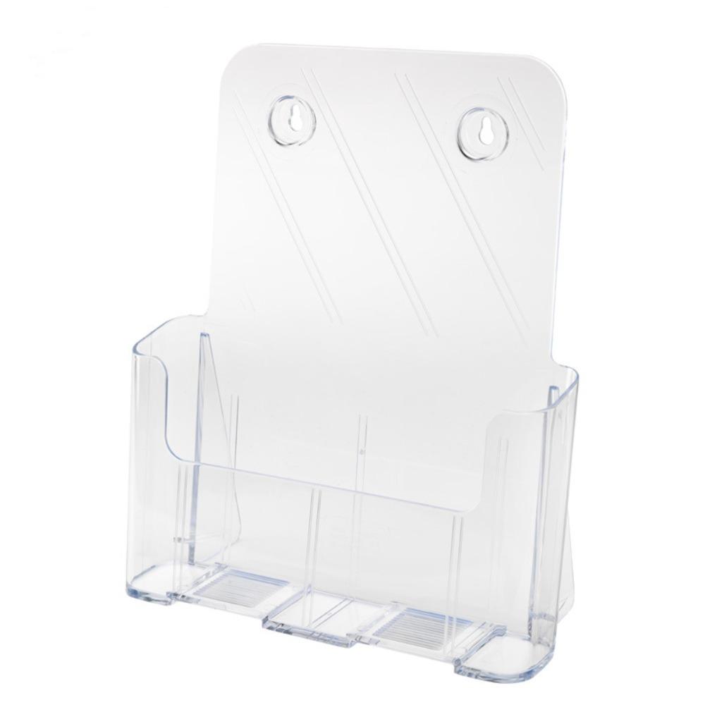 Multifunction A4 Size Brochure Holder Plastic Non-slip Filing Magazine Rack Modern Style Clear Flyer Display Stand Bookcase