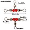 50Pcs Fishing Swivel Rolling Swivels Brass Barrel 3-way Fishing Swivel Tangle Fishing Accessories