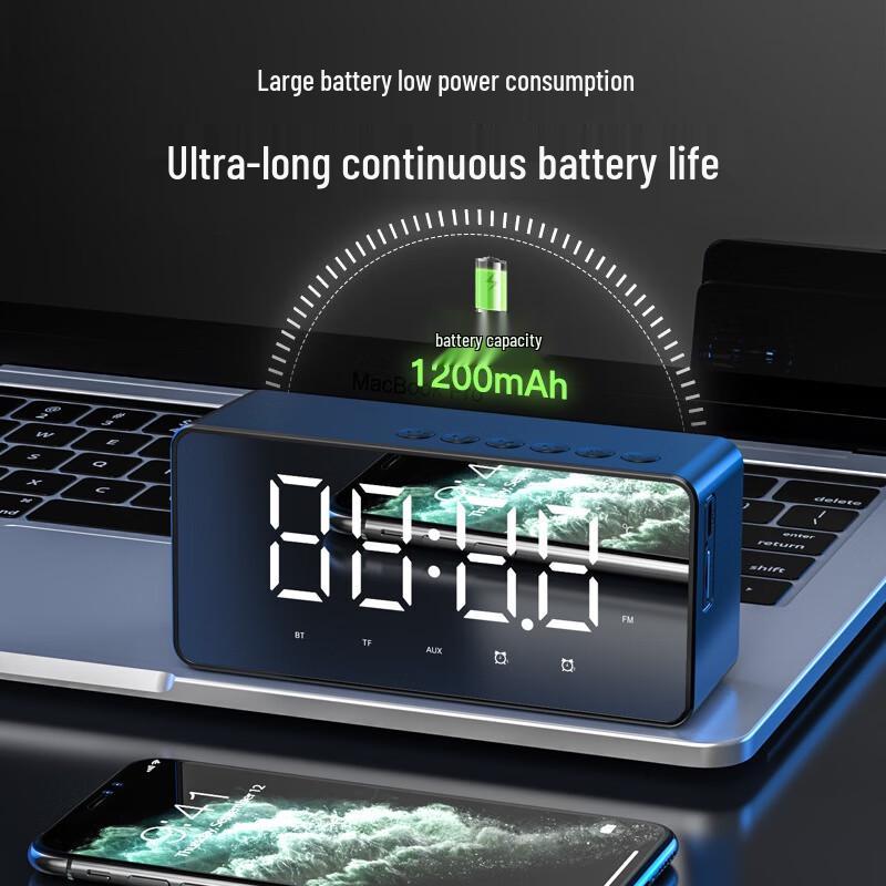 aigo T28 Portable Bluetooth Speaker with Smart Clock & Payment Broadcast