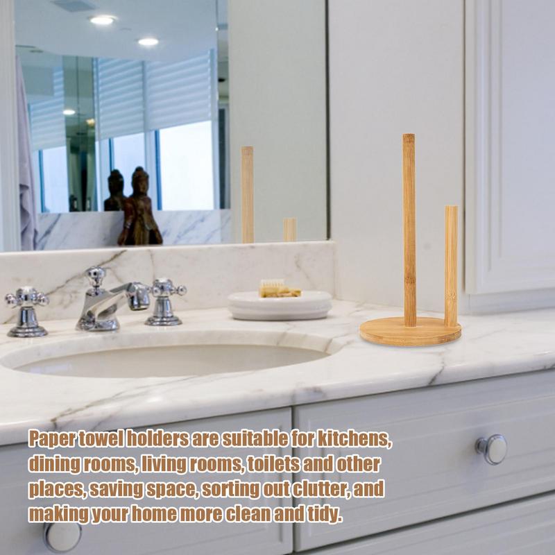 Kitchen Roll Paper Towel Holder Tissue Vertical Stand Freestanding Paper Towel Roll Stand Roll Towel Rack Kitchen Accessories