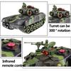 2204 New 1:12 33/44CM Super RC Tank Launch Cross-Country Tracked Remote Control Vehicle Charger Battle Hobby Boy for Toys Kids Children Gift