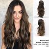 Women Long Wavy Curly Wigs Natural Wigs Full Temperature Silk Look High Fluffy Hair Lace Caps Long-Lasting