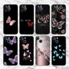 Чехол для Apple iPhone 14 11 13 7 12 Pro 7 XR XS Max 8 Plus 6 14Pro черный мягкий чехол для телефона Funda Beauty Pink Butterfly
