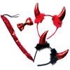 Хэллоуин Дьявол Косплей Аксессуары Дьявольский Ободок Дьявольский Хвост Галстук-бабочка для Женщин Маскарад Рождество Хэллоуин Ролевая Игра