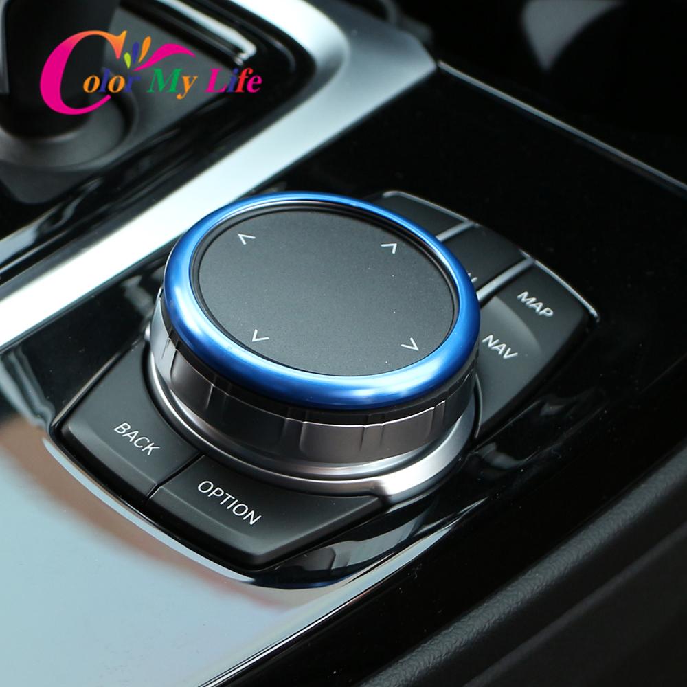Car Control Multimedia Knob Button Decorative Cover Trim Ring Sticker for BMW 5 Series G30 G38 X3 G01 X4 G02