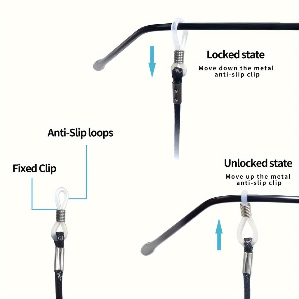 12 шт. Однотонный держатель для ремешка очков, Нескользящий ремешок для очков, Эластичная цепочка для очков, держатель-шнурок для женщин и мужчин