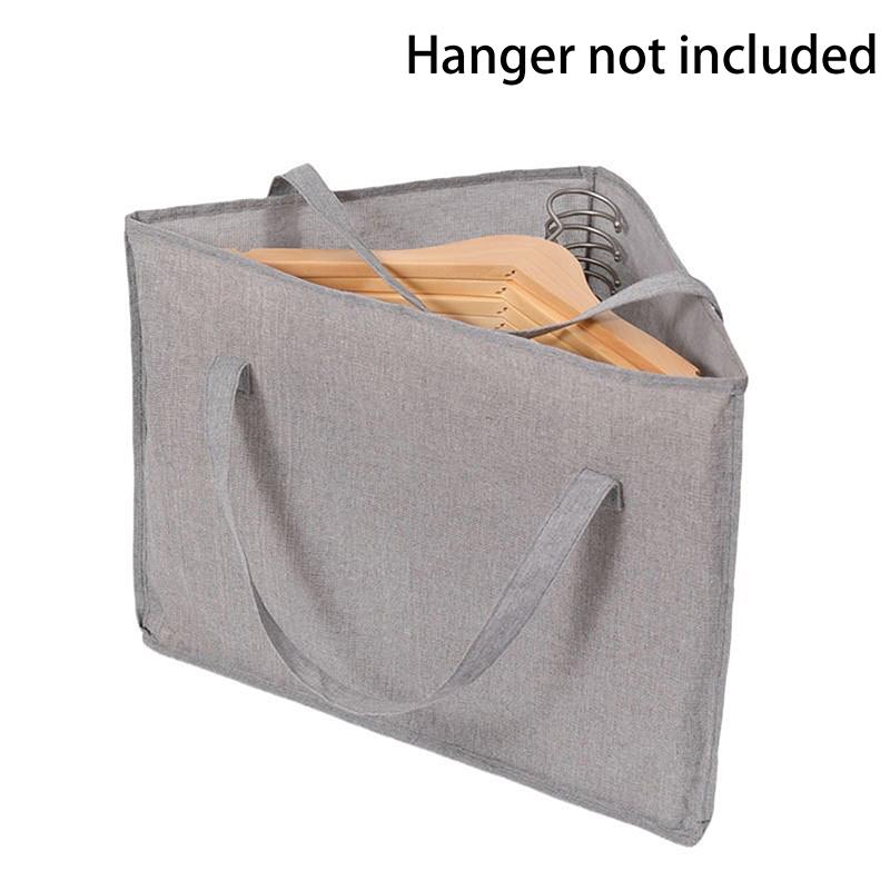 Triangular Hanger Storage Bag, Fabric Clothes Storage Basket With Handle And Base, Can Save Hanger Storage Space