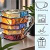 2 шт. 3D Кружка для кофе в виде книги - Чашка в форме книги, 11 унций Стеклянные кружки для кофе в форме книги для книголюбов, читателей, библиотекарей