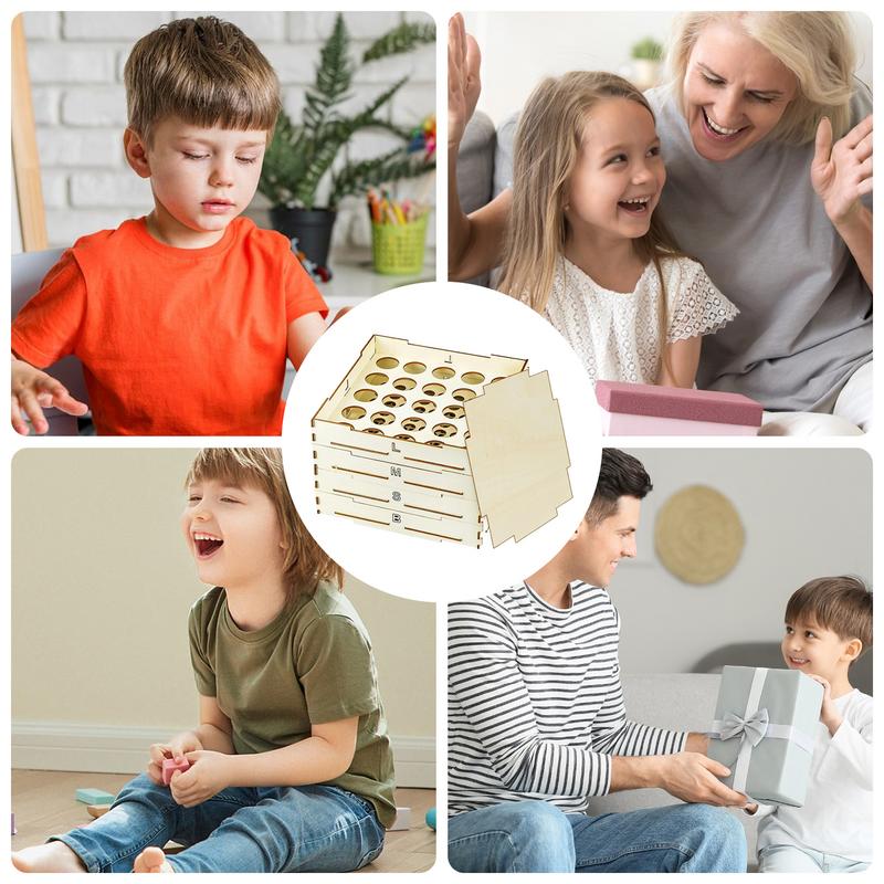 Сортер для кубиков 4 лотка Коробки для сортировки кубиков 3 разных размера Деревянный сортировщик Для любителей строительных блоков Девочки Мальчики Подростки И