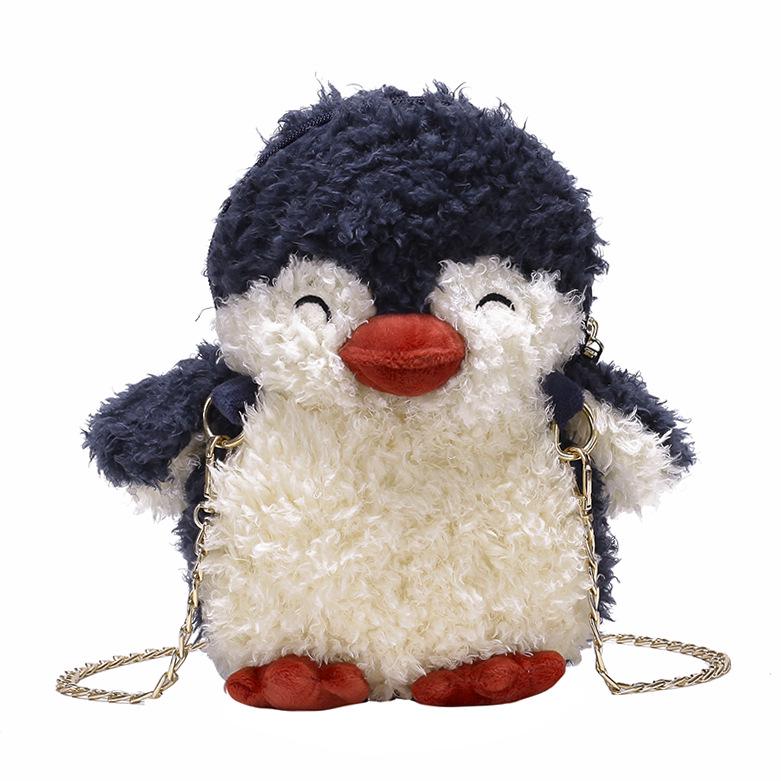 Cartoon Wool Lamb Bag Mori Girl Cute Little Penguin Doll Ins Chain Foreign Style Messenger Bag Tide