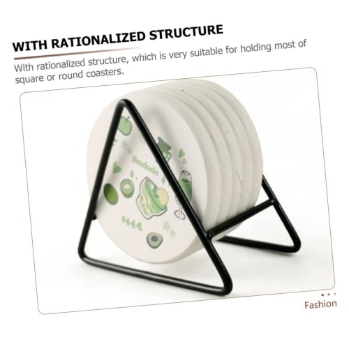 SHOWERORO Iron Coaster Holder, Coaster Holder without Coasters, Coffee Mat Stand, Tabletop Coaster Rack, Coaster Caddy, Triangular Plate Stand, Coaste