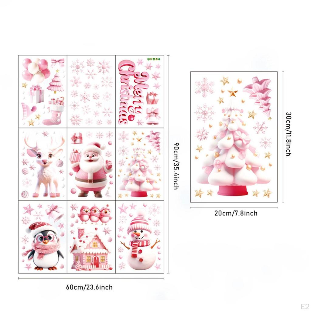 Рождественские наклейки на окна, наклейки на стекло, праздничные атрибуты, декоративные статические наклейки, пленка для защиты от непогоды