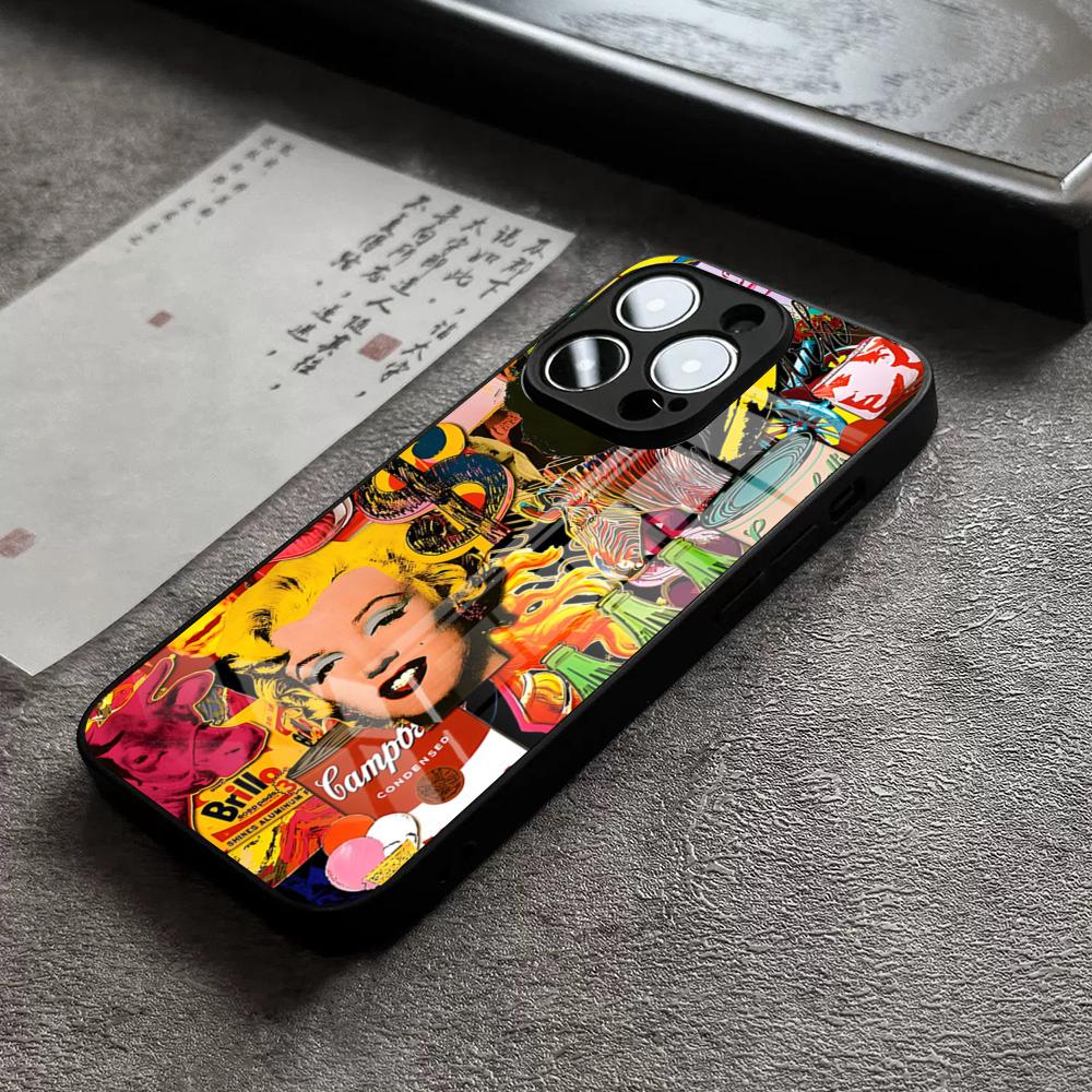 Чехол для телефона с рисунком Энди Уорхола для IPhone 16 Pro Max 15 Plus 14 Pro 12 11 13 Mini X XR XS Max 8 7 Plus SE Стеклянная крышка