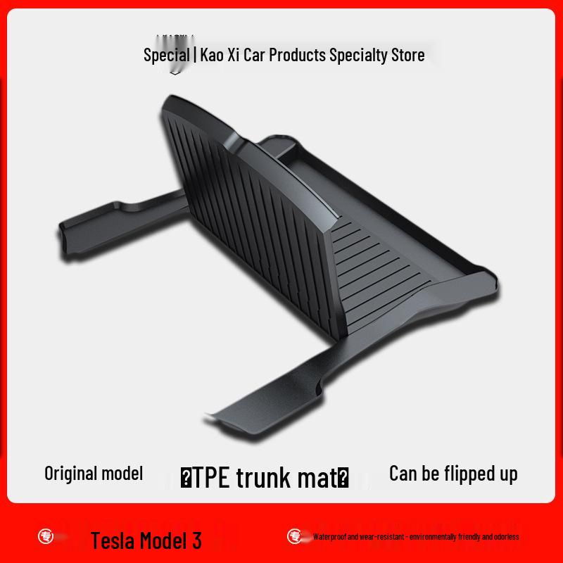 Tesla Model 3 Trunk & Frunk All-Weather Mat Set - Non-Slip, Wear-Resistant, Eco-Friendly.
