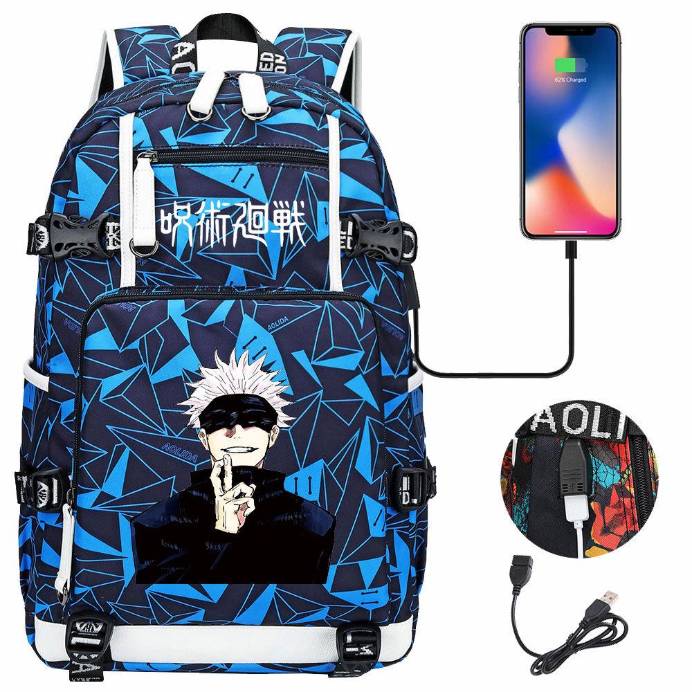 Рюкзак с USB-наушниками с принтом Jujutsu Kaisen