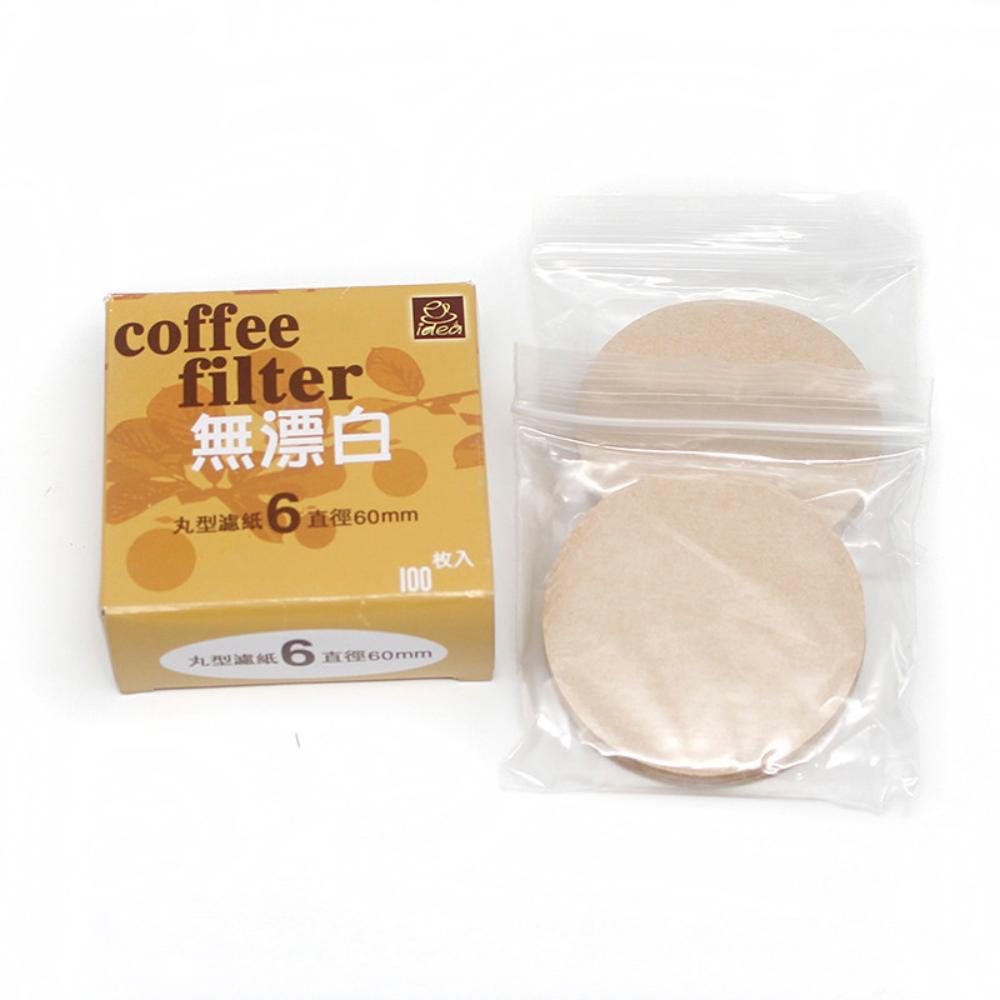 Деревянный круглый капельный бумажный фильтр для кофе, мока, горшок для эспрессо, 100 шт./упак., ситечко для чая