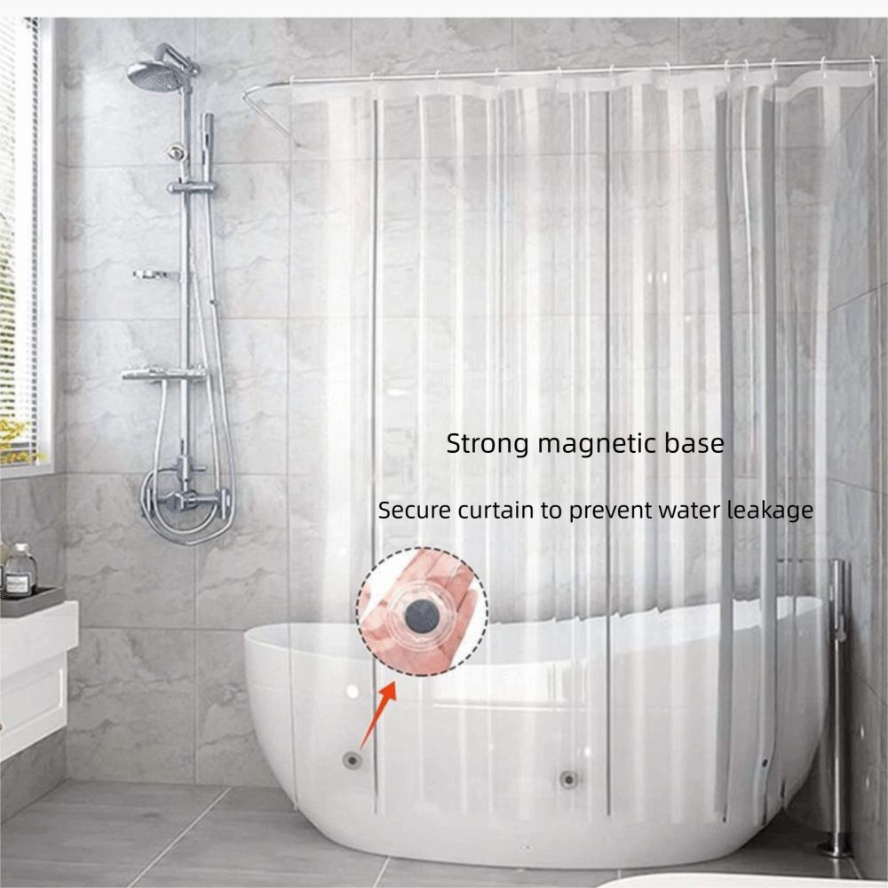 With Hooks Transparent Bathroom Curtain Liner Bathtub Partition Curtain Home Decoration