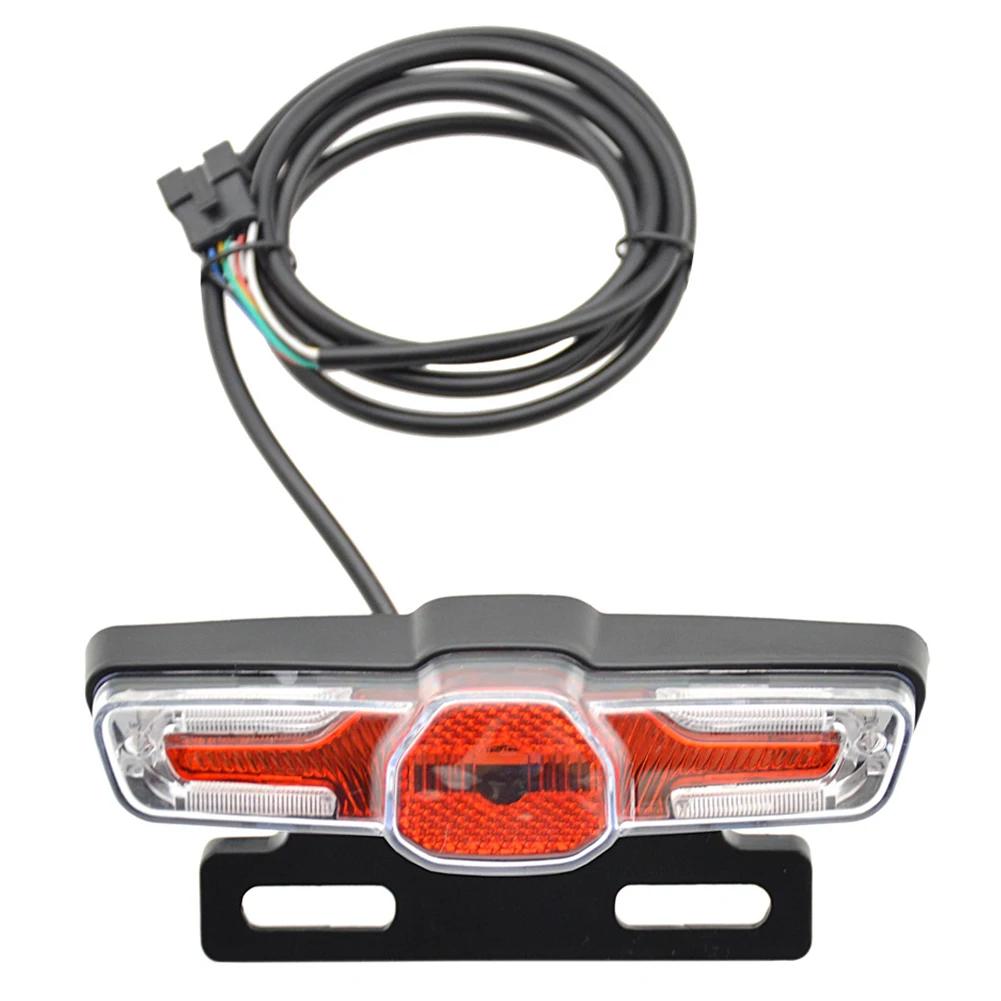 LED Ebike Brake Rear Light High-Brightness Brake Warning Light Energy Saving Easy Installation for 36V 48V Electric Bike