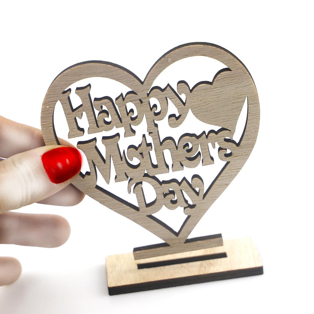 1/2 шт. Подарки на День матери для мамы, Деревянная табличка в форме сердца ручной работы, Лучшая мама Счастливая