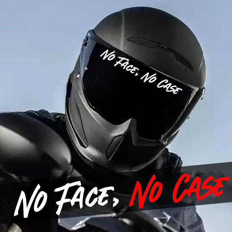 1PC NO FACE NO CASE Motorcycle helmet Stickers Waterproof Bicycle Top Tube Motorbike Fuel Tank Universal Durable Vinyl Decals