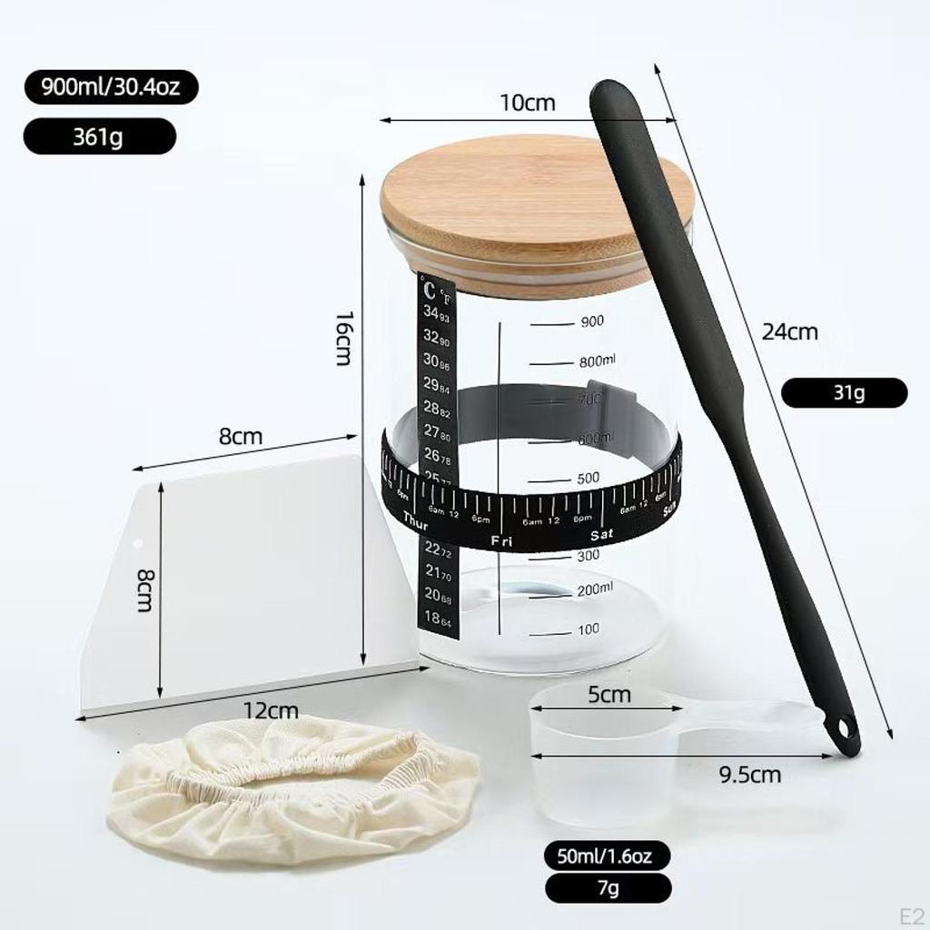 Набор банок для закваски с широким горлом для кухонных принадлежностей для выпечки хлеба