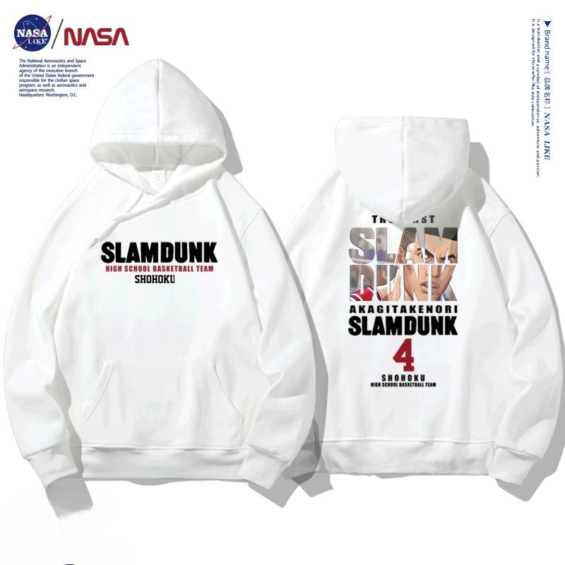 НАСА совместный осенне-зимний мультяшный принт «Слэм-данк» студенческая толстовка с капюшоном для мужчин и женщин, пуловер с длинным рукавом на флисе