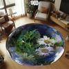 3D Круглый ковер с цветочным рисунком Высококачественный узор Одуванчик Нескользящий Моющийся для детского игрового коврика Ковер Нордический Декор гостиной