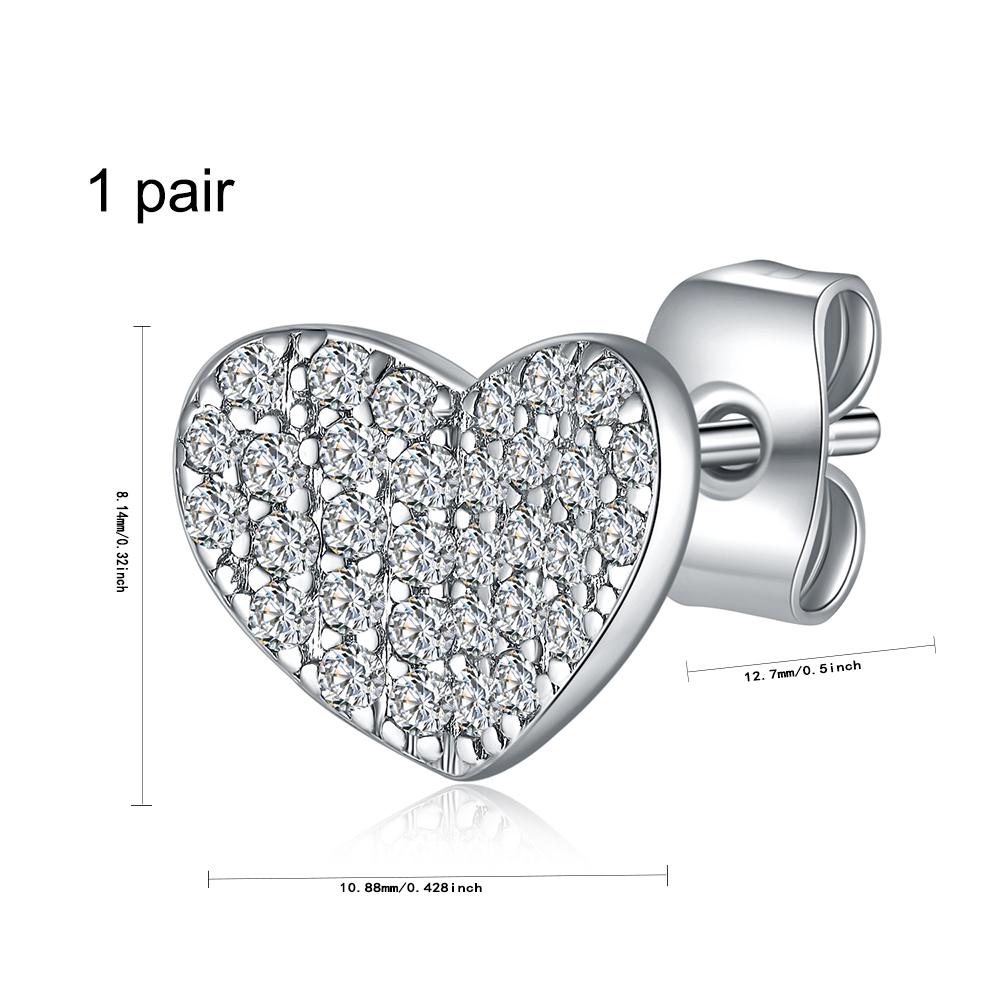 Серьги-гвоздики с кубическим цирконием, цирконием, медью, платиной, розовым золотом, 14-каратным золотом