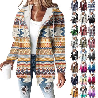 Женское пальто, повседневная и модная композитная толстая и теплая куртка с капюшоном и принтом