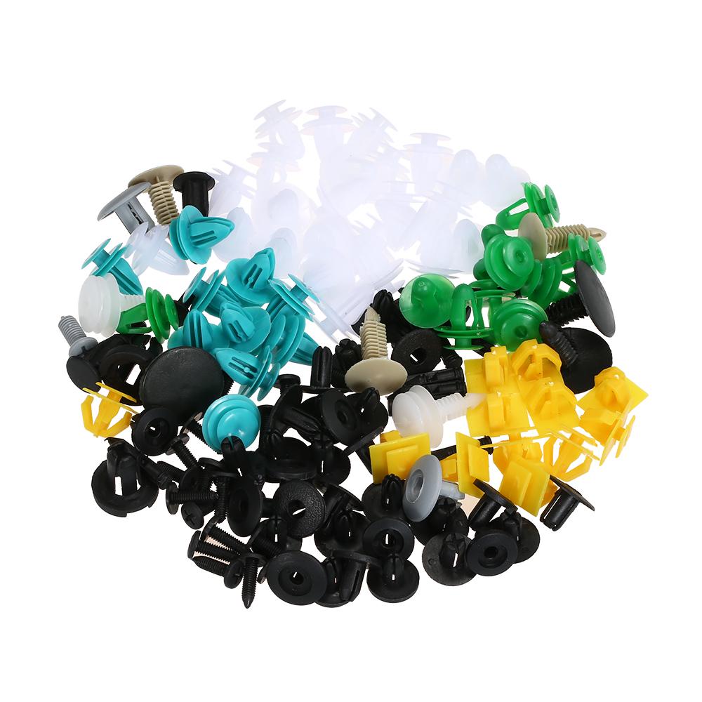 Auto Fastener Clips 100PCS Car Mixed Universal Door Trim Panel Rivet Bumper Plastic Clip Car Retainer Clips Car