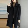Women's Korean Style Wool Coat - 2024 Autumn/Winter, Age-Reducing, Thickened, Warm, Mid-Length, Loose Fit, Small Size.